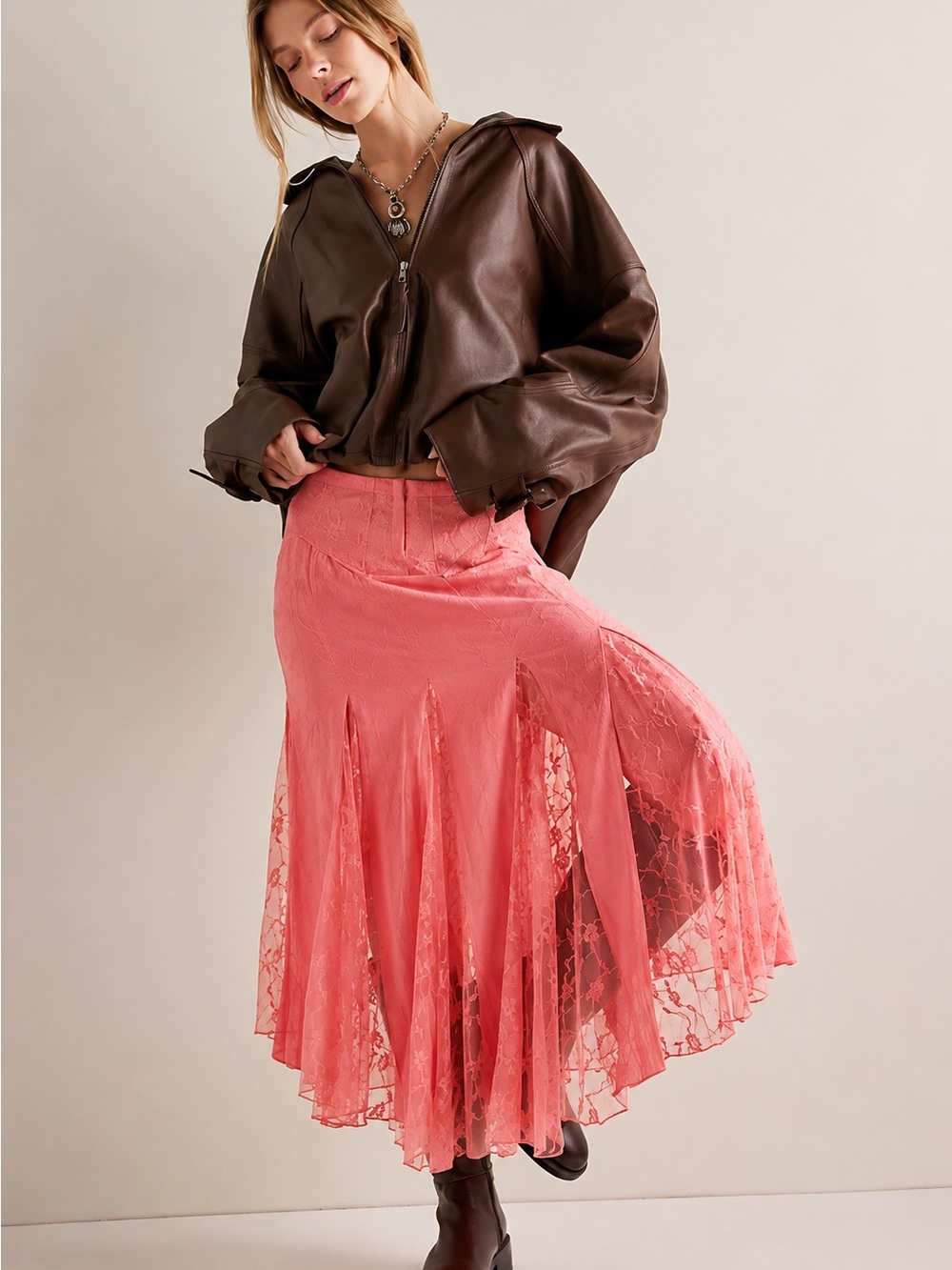 Free People Nice To Meet You Slip Skirt